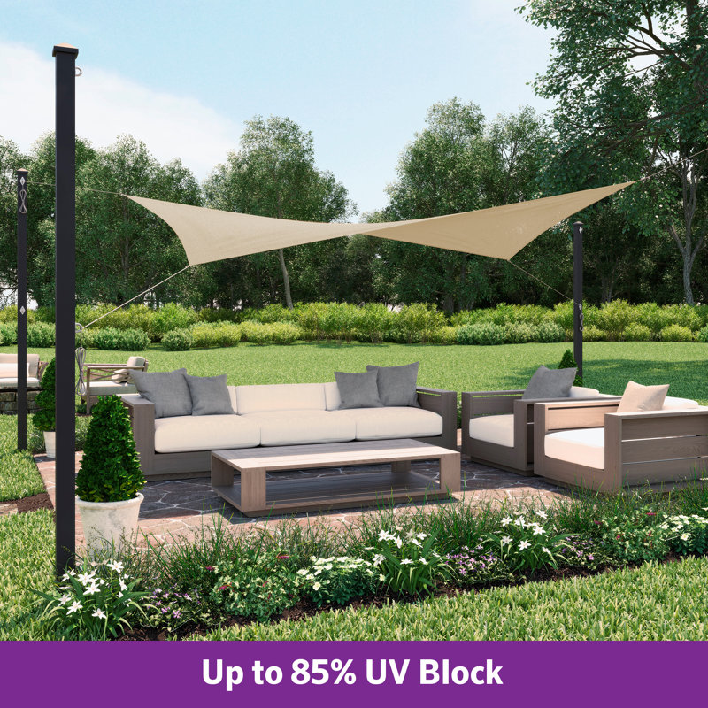 Coolaroo Ready To Hang Shade Sail Rectangle 85% UV, 11''10" X 8''; Mocha, Pebble