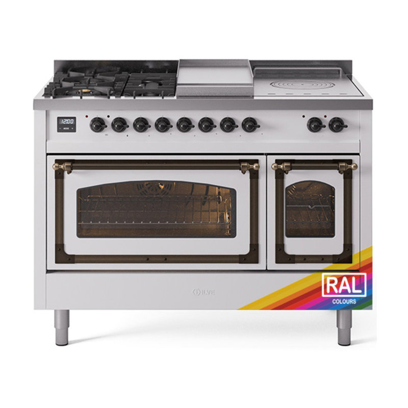 ILVE Nostalgie II Noblesse 48 inch Dual Fuel Range, Burnished, Natural Gas