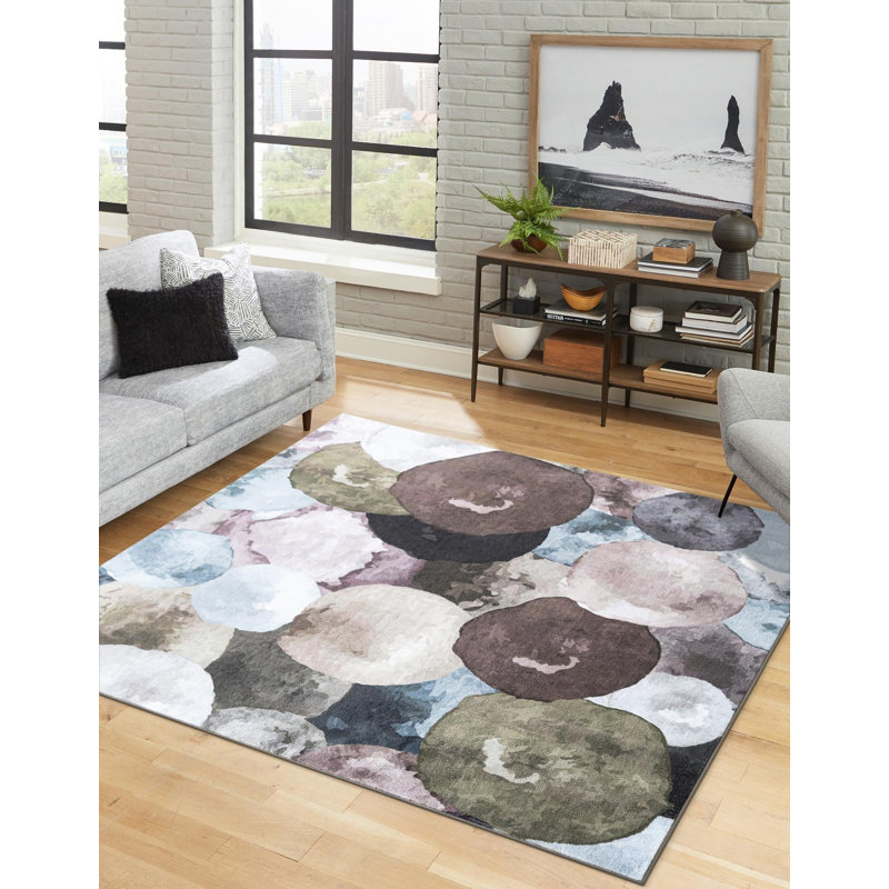 Rumi Tendria Rug, Gray, Square 7'10"