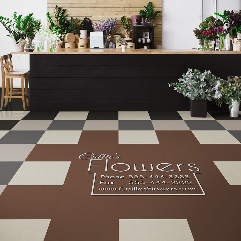 Perfection Floor Tile Leatherlook 5 mm Thick 20 " W x 20 " L Vinyl tile, Ostrich