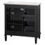 Meuble-lavabo traditionnel noir de 76 cm (30 pouces) avec lavabo, tiroir rabattable et deux tiroirs, tablette réglable