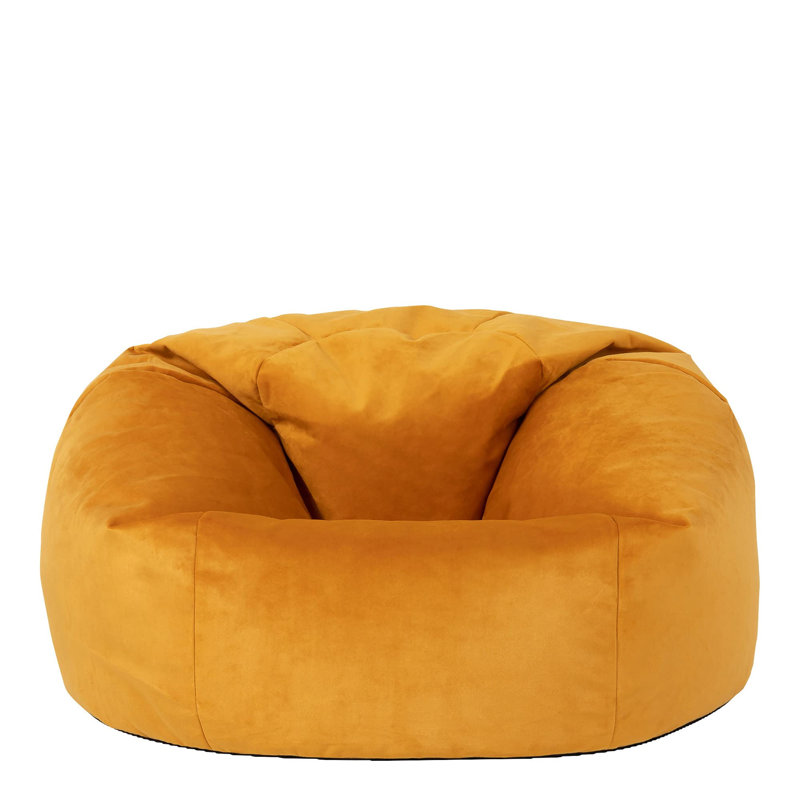 Velvet Bean Bag Chair, Yellow