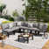 6 - Person Modular Patio Conversation Sets with Cushions