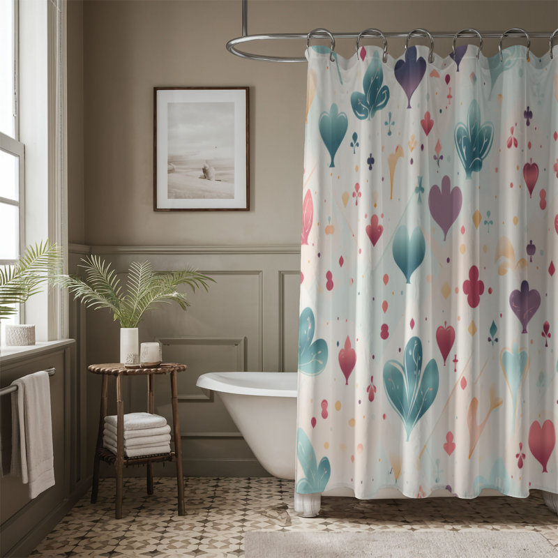 Card Patterns - Rideau de douche Premium, H 74 po x l 71 po
