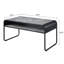 Élégante table basse en béton gris et noir avec tablette de rangement inférieure en métal pour cadre de salon robuste