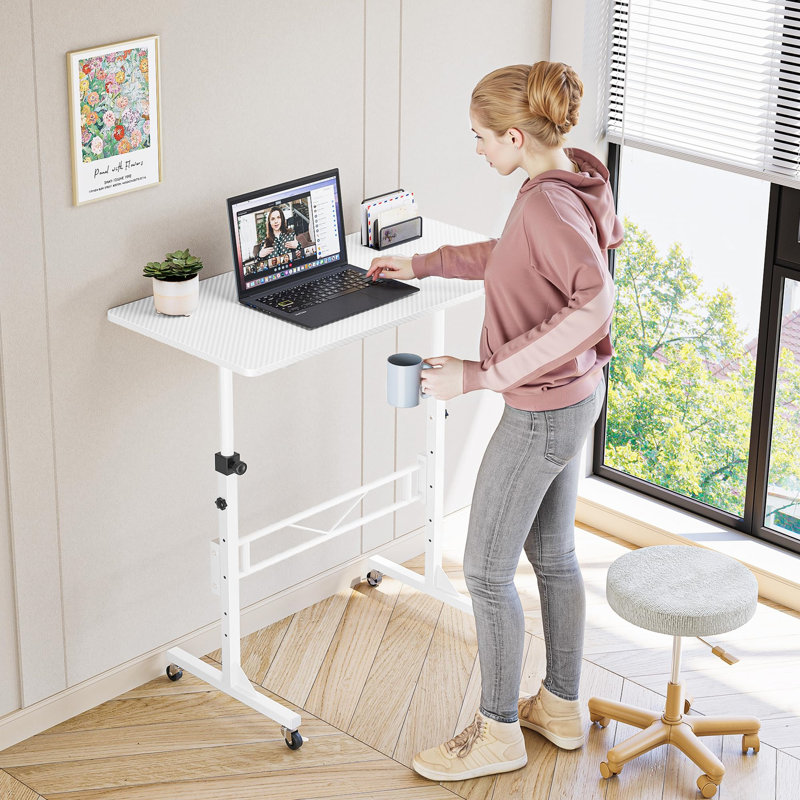 Metal Base Computer Desk, White