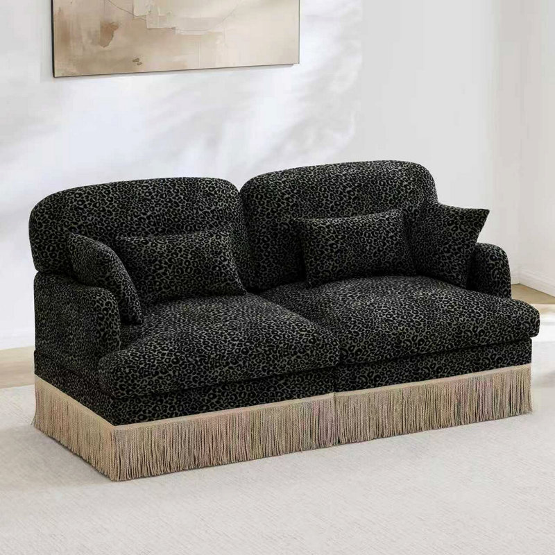 Canapé Comfy Chenille Leopard, Chenille verte