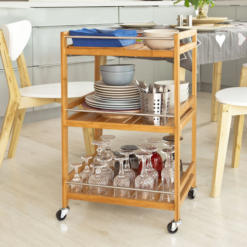 Kalmanovitz Solid Wood Bar Cart