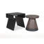 Ensemble de tables d'appoint gigognes modernes avec tabouret rond en bois