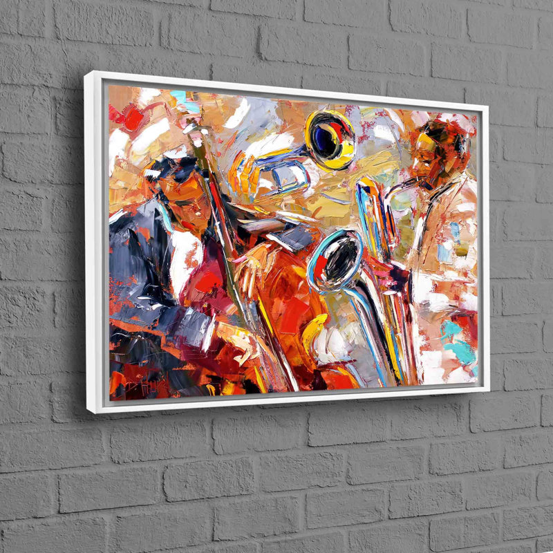 Print on Canvas, White, 40 cm H x 60 cm W, Floater Framed Print without Mat