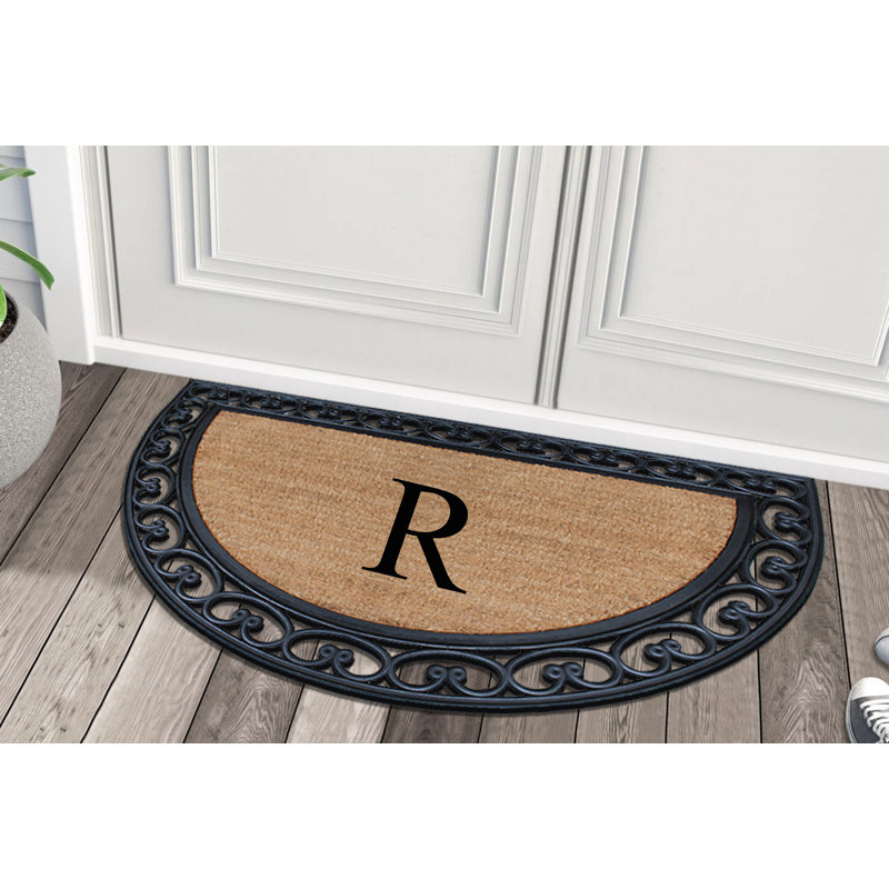 Vanslyke Non-Slip Doormat for Outdoor Entrance Front Door Mat 48" x 30" Semicircular, R