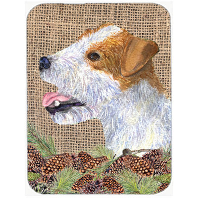 Planche à découper en verre caroline trésors terrier Jack Russell