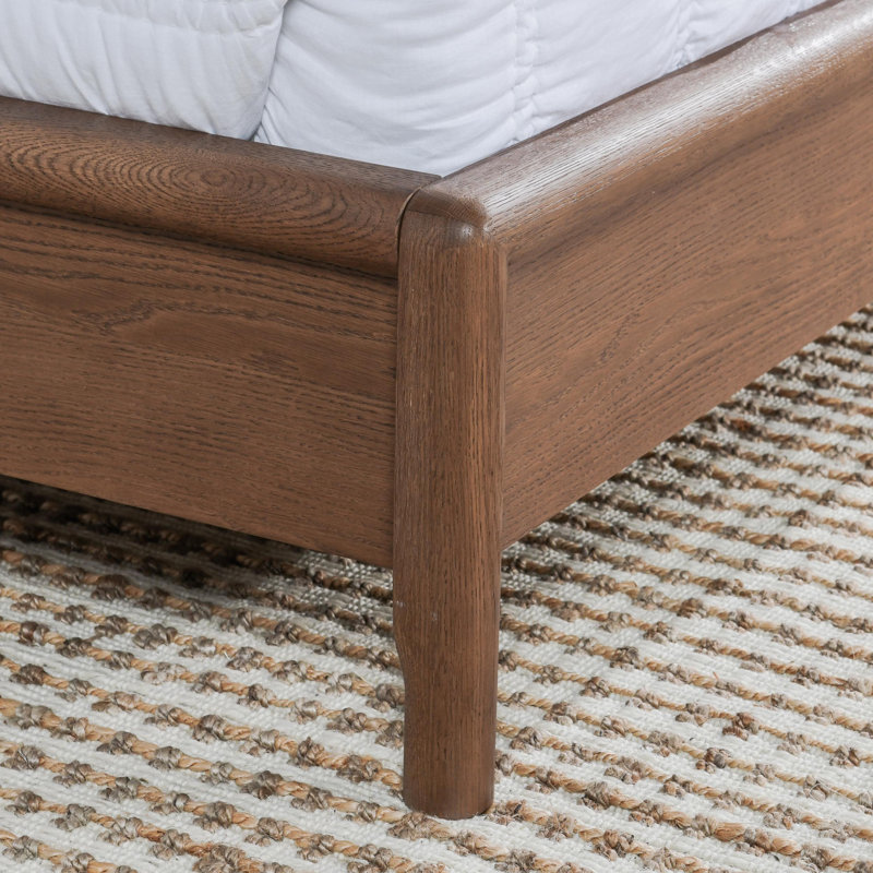 Corda Oak Wood Brown Queen Platform Bed, Queen