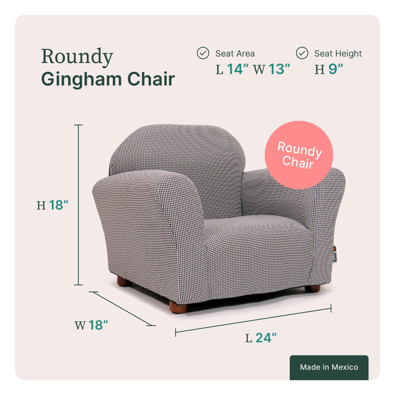 Keet Roundy Kid's Chair + Cover Combo Set, Brown