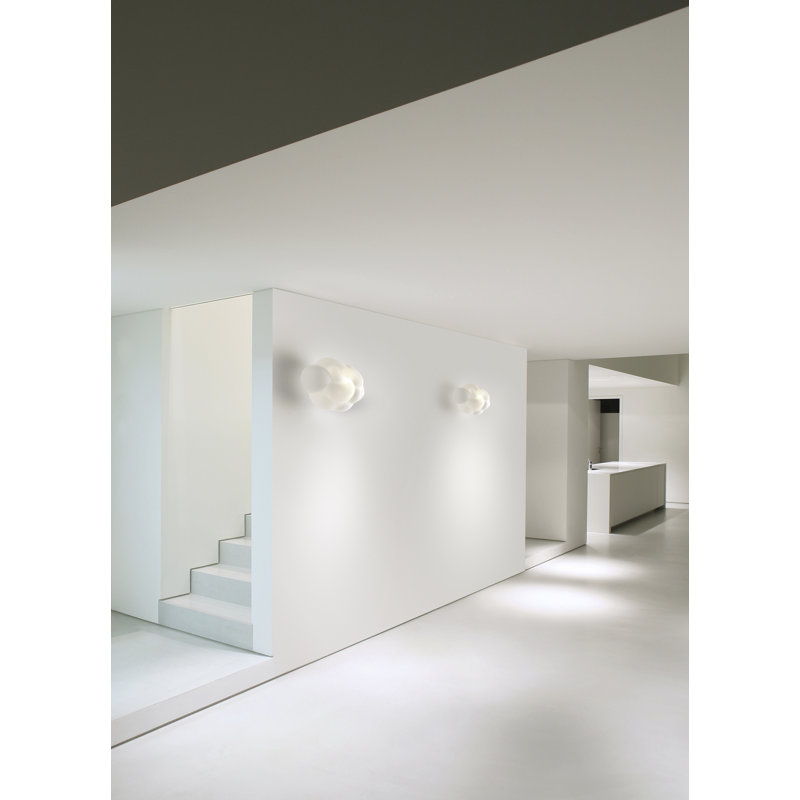 Nuvola Glass Flush Mounted Sconce, 35cm H x 50cm W x 15cm D