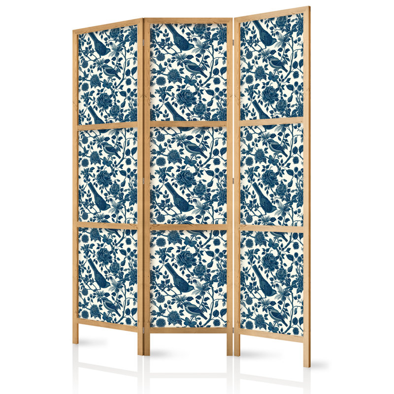 171cm H Solid Wood Folding Room Divider, 171cm H x 135cm W x 1.2cm D, 3