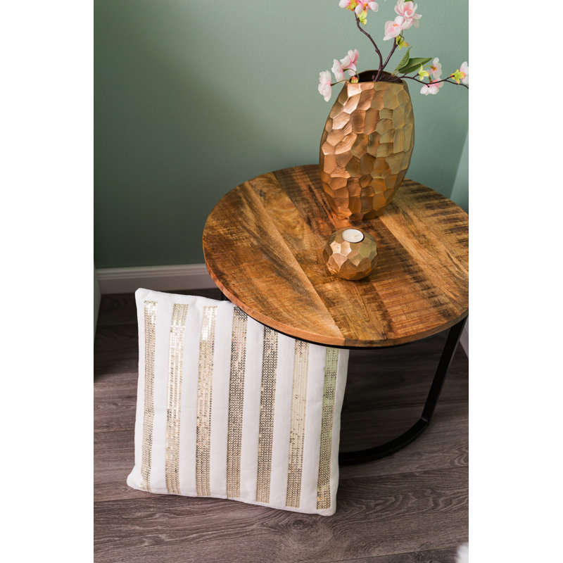 Brower Striped Square Cushion, Gold