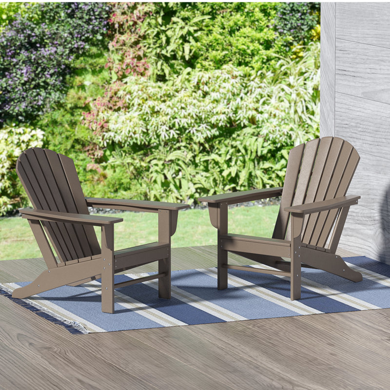 Altura Foldable Outdoor Adirondack Set, Weathered Wood