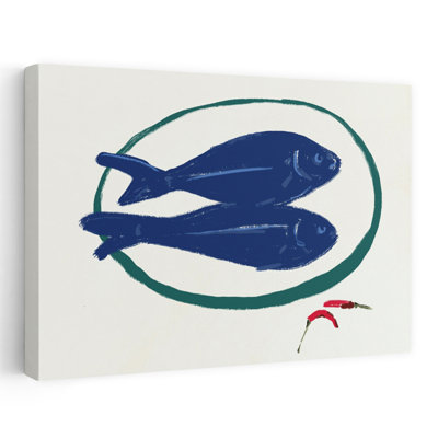 Art contemporain, poisson abstrait, paysage côtier, art