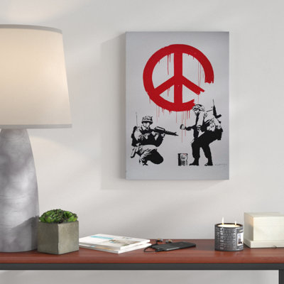 Banksy Peace Wall Graffiti - Wrapped Canvas