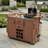 Outdoor Kitchen Island with Wheels,Rolling Patio BBQ Cart with Stainless Steel Top and Multiple Storage Options-125761042
