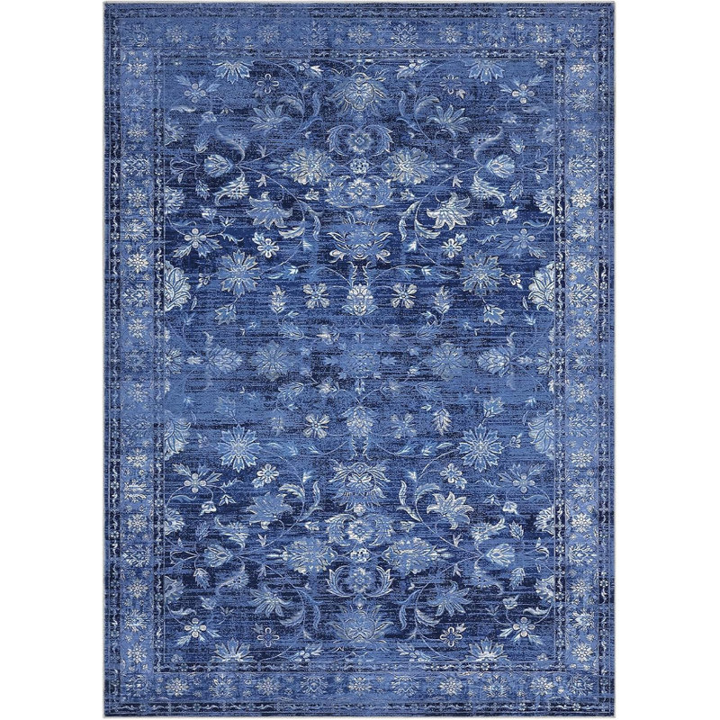 2x6 Runner Hallway Rug Machine Wash Non-Slip Enrteway Laundry Room Rug Throw Low-Plie Vintage Mat Distressed Carpet for Kitchen Bathroom Red Borwn
