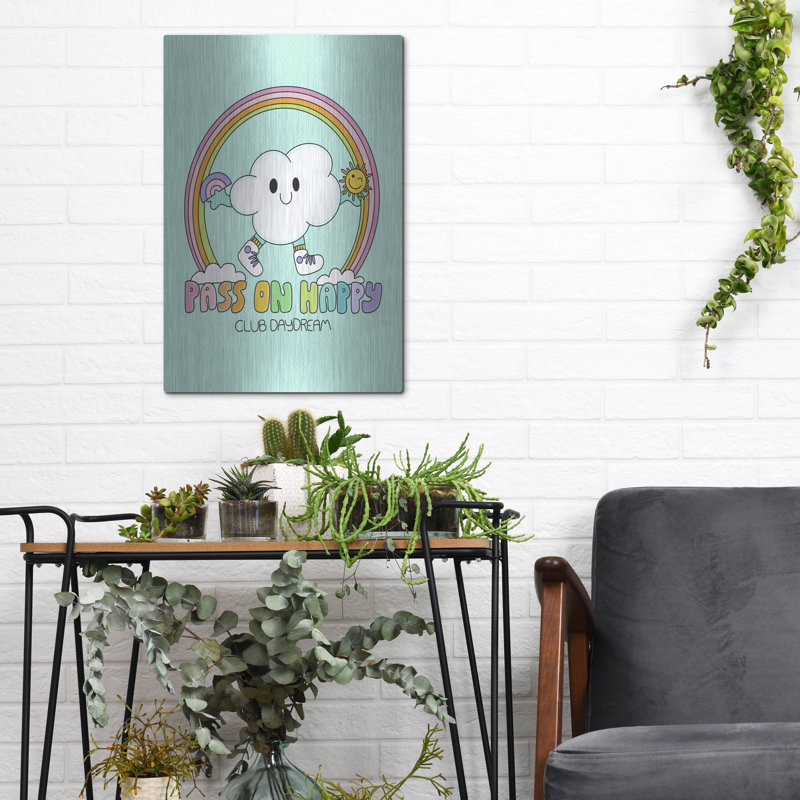  «Pass On Happy 2» par Club Daydream, art mural en métal, 12 po x 16 po, H 16 po x l 12 po