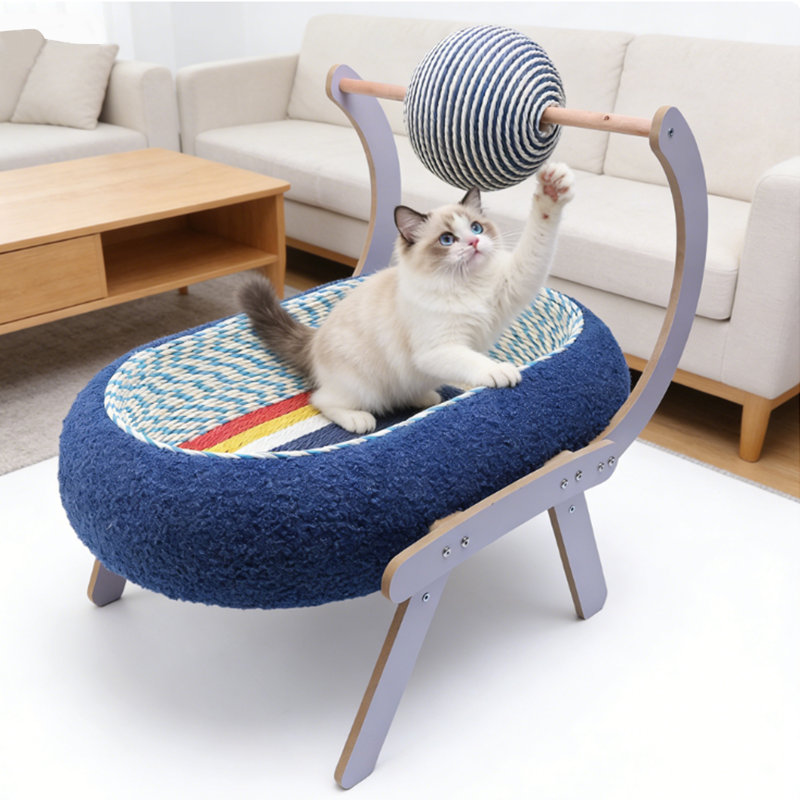 Pet Cat Scratcher Bed with Scratching Ball