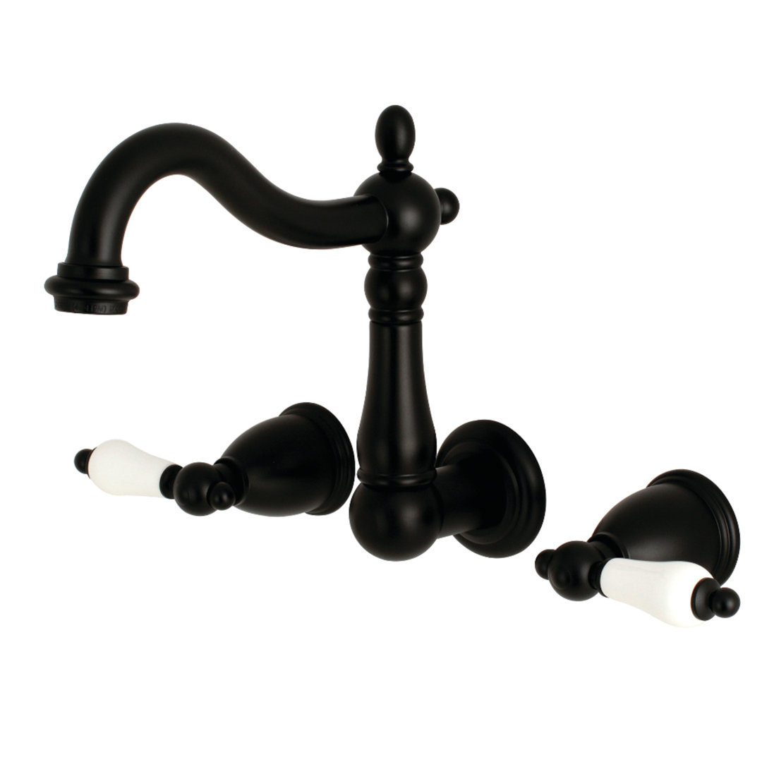 Kingston Brass Heritage Two-Handle 3-Hole Wall Mount Bathroom Faucet Kingston Brass 