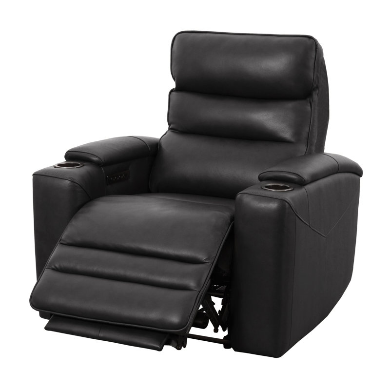 Gardeis Power Zero Gravity Recliner Two Pack, Black Top Grain Leather