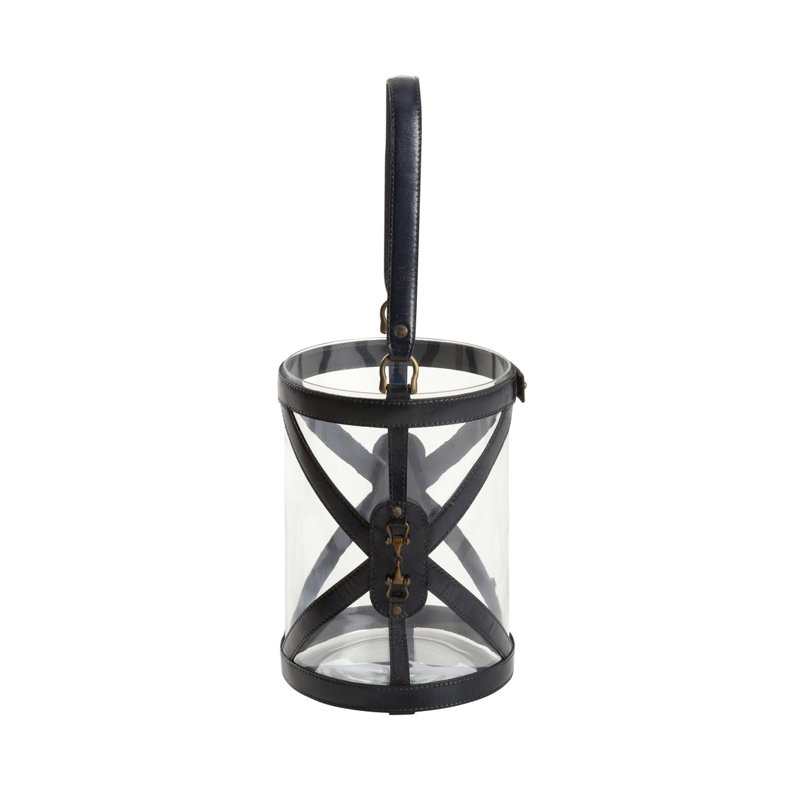 Hurricane Candle Holder, Blue/Bronze/Clear