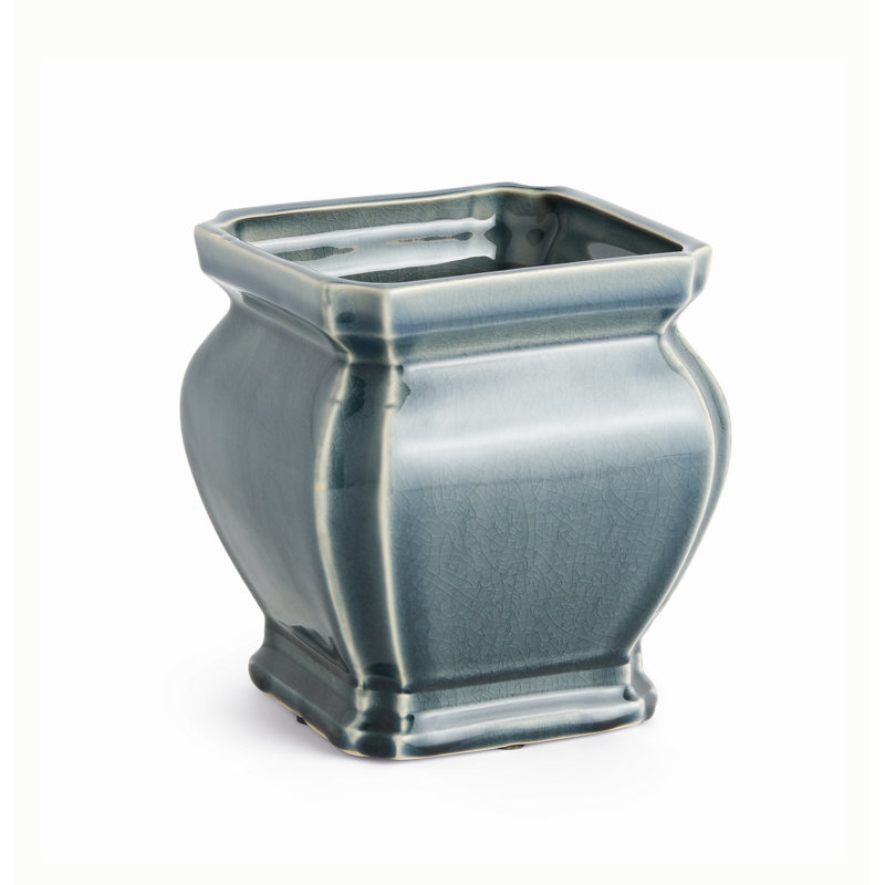 Giardino Reactive Glaze Traditional Silhouette Pot Large in Teal, Teal, Large