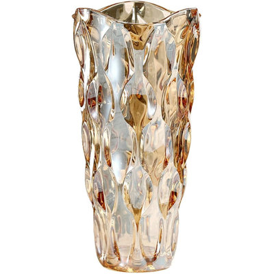 Glass Vases For Flowers,thickened 3.4 Lb Morden Vases For Tables Centerpieces, Vase For Home Decor, Crystal,colorful And Clear Rose Large Vases Christmas Day Gifts(heavy Duty)
