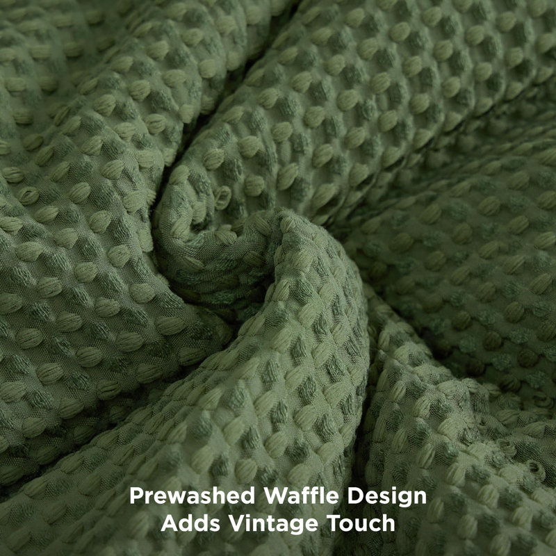 Bedsure Waffle Comforter Set Soft and Breathable Bedding Comforter Set, Queen Comforter + 2 Shams