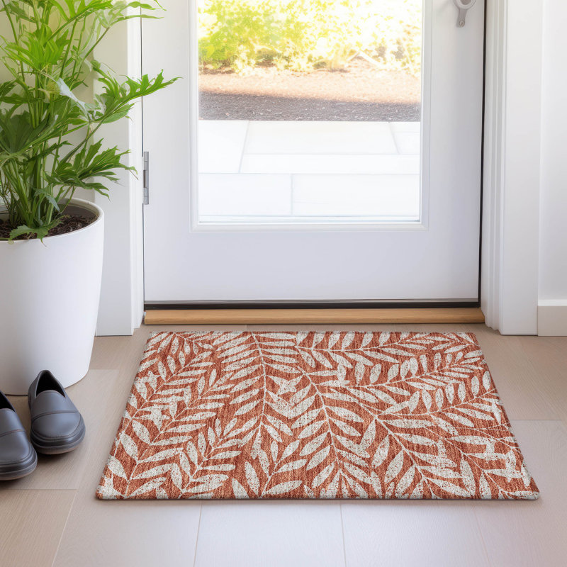 Tapis paprika de qualité supérieure lavable à la machine Prisco, Rectangle 1 pi 8 po x 2 pi 6 po