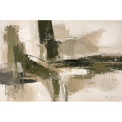 Olive Gesture Wrapped Canvas Wall Art