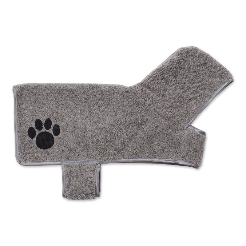 Couverture en polyester AQUA brodé PAW, L 17 po x l 14 po, Gris