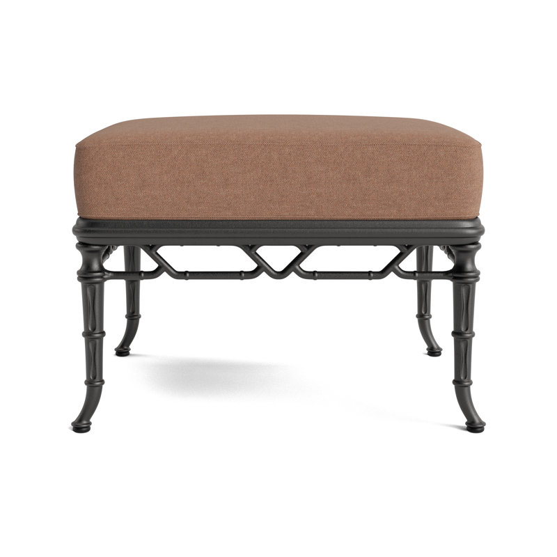 Calcutta Outdoor Ottoman, Textured Pewter, Fushion Clay