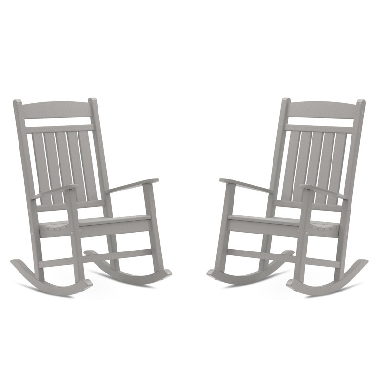 Chaise berçante d'extérieur en plastique Catelyn, Gris clair