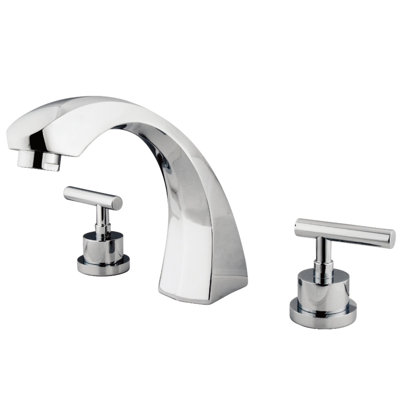 Kingston Brass Manhattan Two-Handle 3-Hole Deck Mount Roman Tub Faucet
