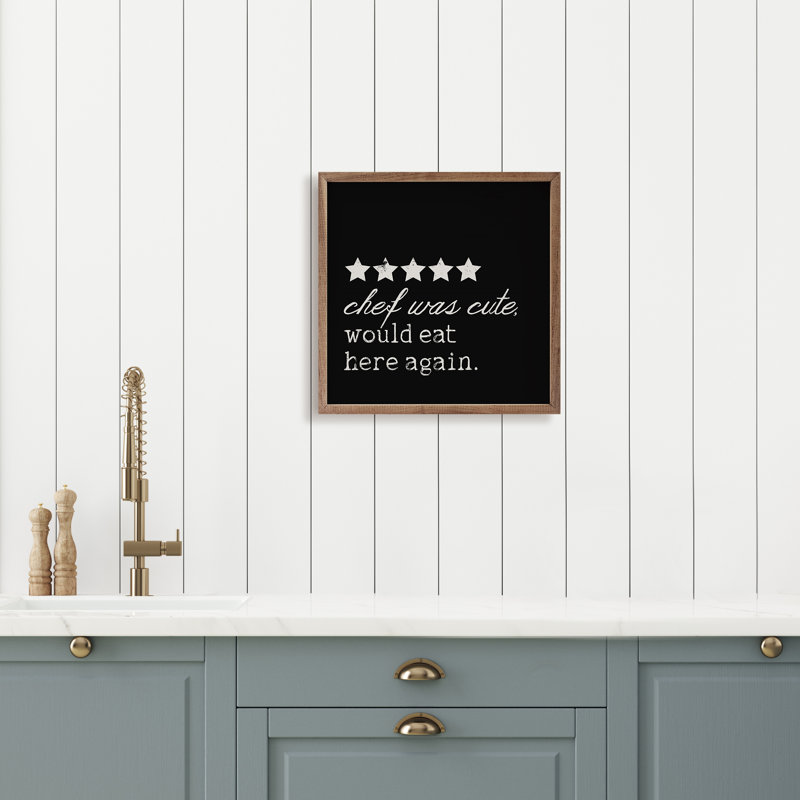Chef Was Cute Black, Black, 12" H x 12" W x 1" D