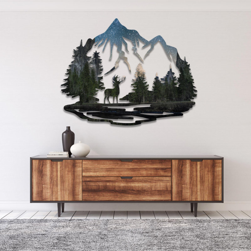 Art mural en métal Yosemite Night - Yosemite, H 24 po x l 30 po x P 0,12 po