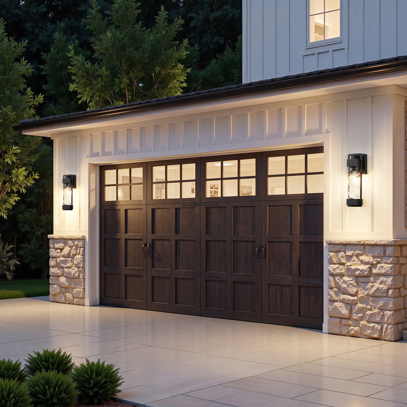 15" Black Dusk to Dawn Outdoor Wall Light(Set of 2)