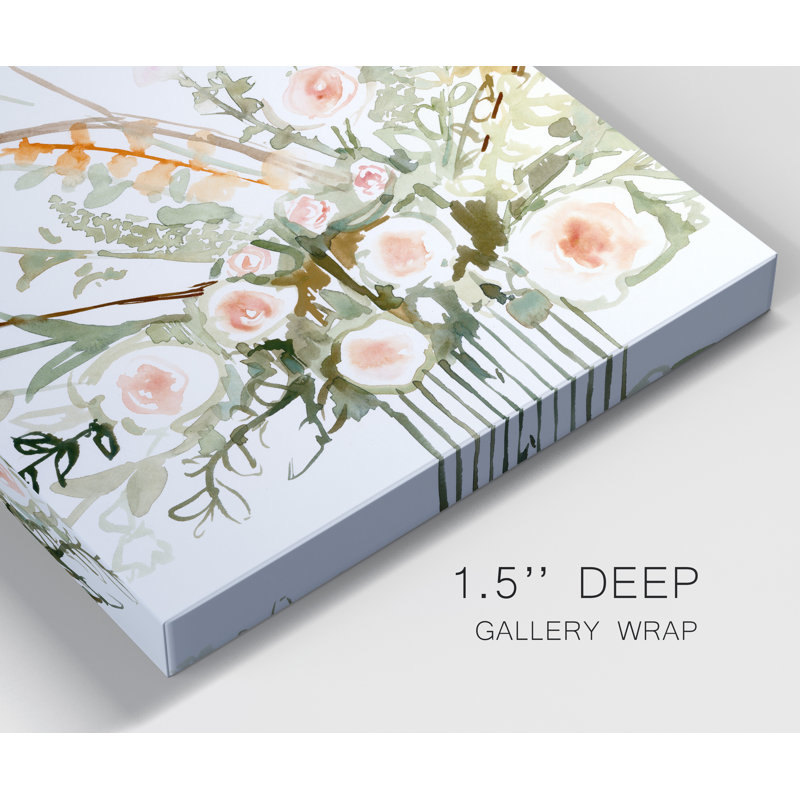 « butineuses fleurs ii »-impression sur toile tendue, H 32 po x l 32 po x P 1 po