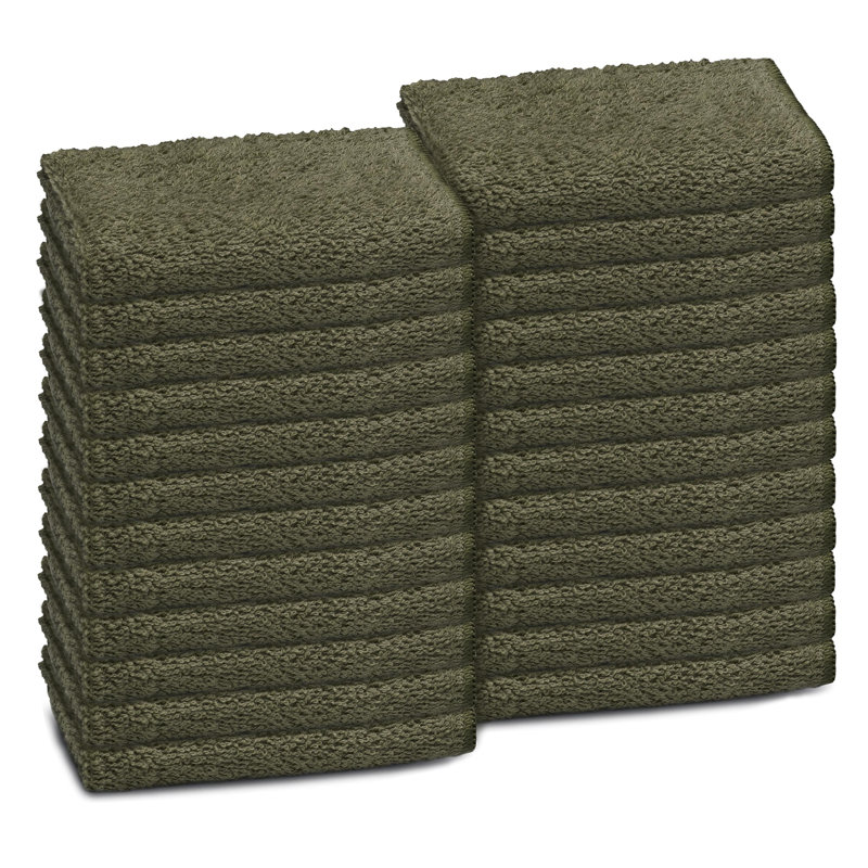 Basic 100% Cotton Lightweight Washcloth, Olive