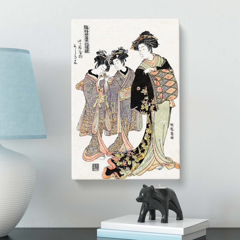 Courtesan Nishikigi by Isoda Koryusai - Wrapped Canvas, 50cm H x 35cm W x 3cm D