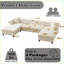 Canapé modulaire en chenille 3 pièces 135,5 pouces en U avec deux chaises modulaires | Salon / chambre à coucher / salon | Chenille | Beige-309559684