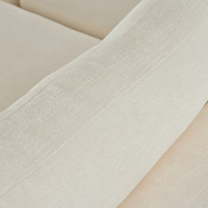 Beige Modular Three-Piece Fabric Sectional Sofa with Ottoman