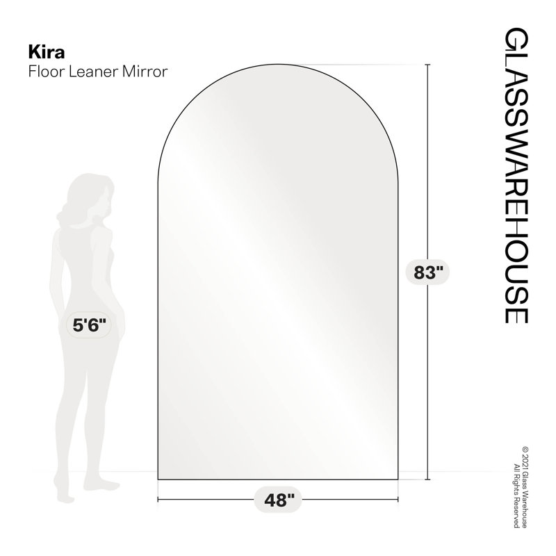 Kira Metal Mirror, White, 83" x 48"