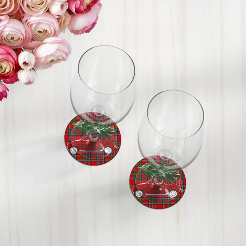Sous-verres ronds en cuir Vegan